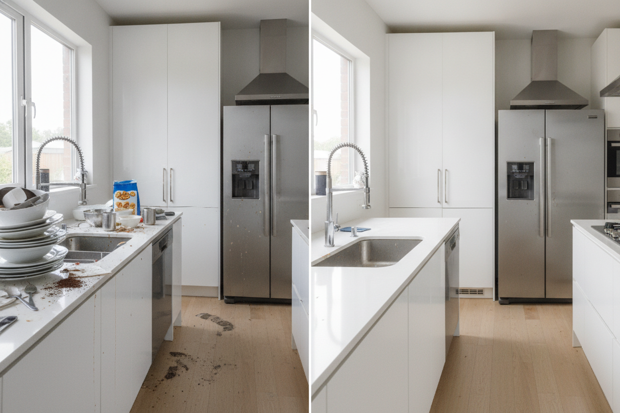 Kitchen before and after