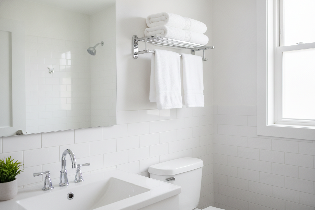 A freshly cleaned bathroom
